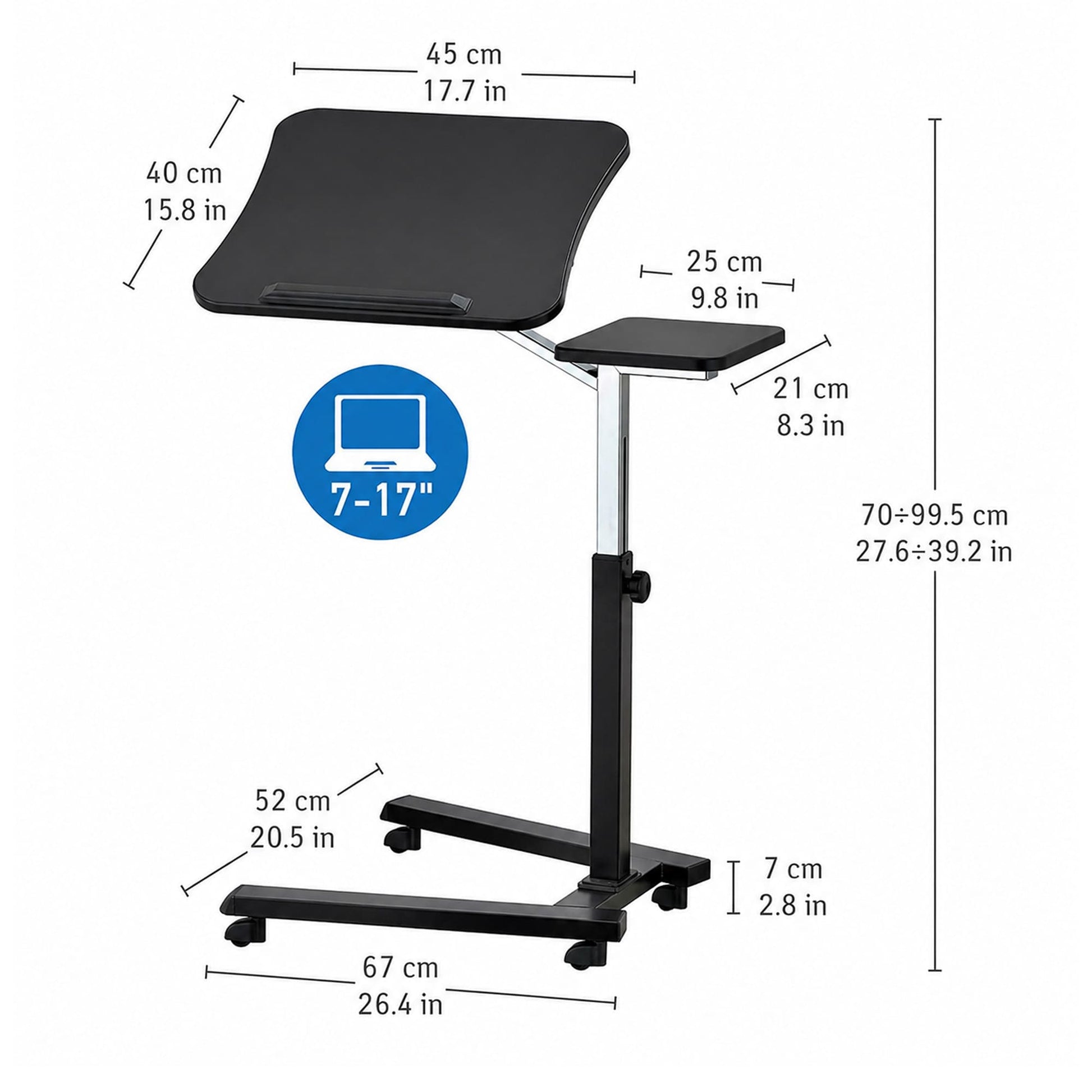 Laptoptisch, Laptoptisch Höhenverstellbar, Laptoptisch Bett, Laptoptisch Sofa, Laptoptisch mit Rollen, Tatkraft Joy, 14new