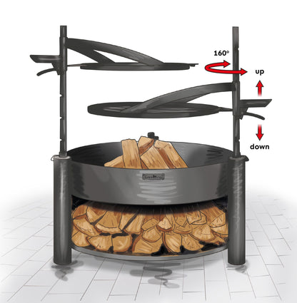 Grillplatte Aus Natürlichem Stahl Mit Griff Für Die Feuerschalen MONTANA X | Dia. 50 cm, Cook King, 2