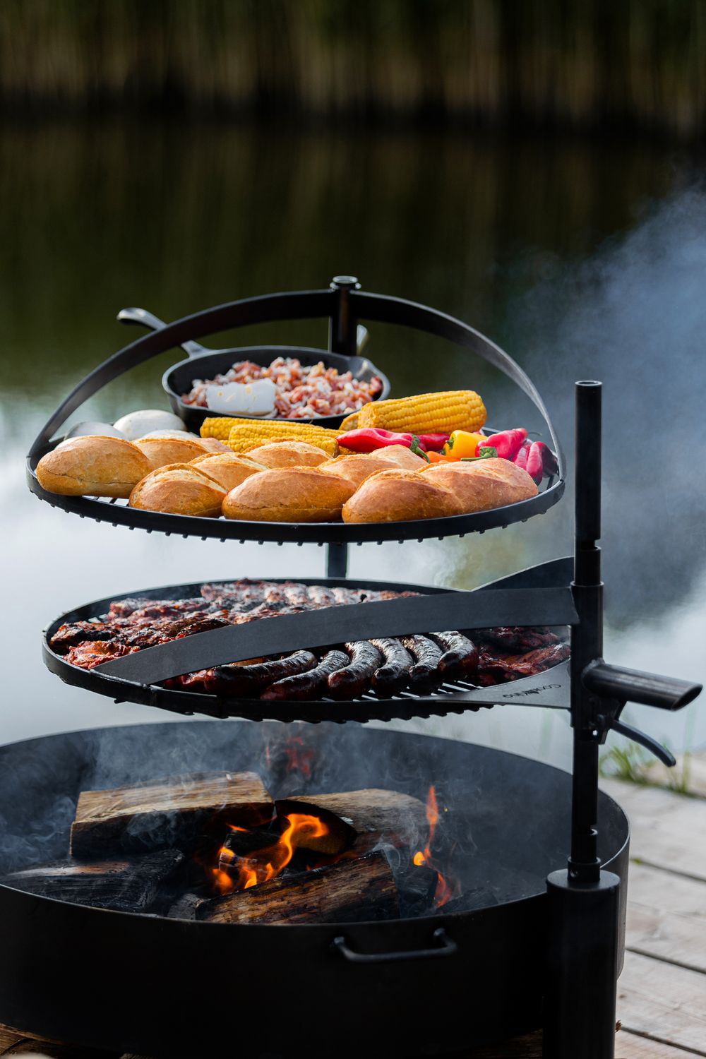 Rost aus natürlichem Stahl mit einem Griff für Feuerschale MONTANA X | Dia. 50 cm Cook King