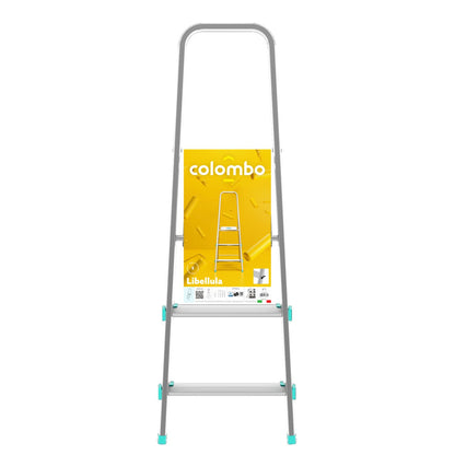 Trittleiter, Trittleiter 3 stufen, Trittleiter Klappbar, Höhe 61 cm,  Max, Belastbar 150 kg, Aluminium, Hergestellt in Italien, Colombo LIBELLULA 3 stufen, 5