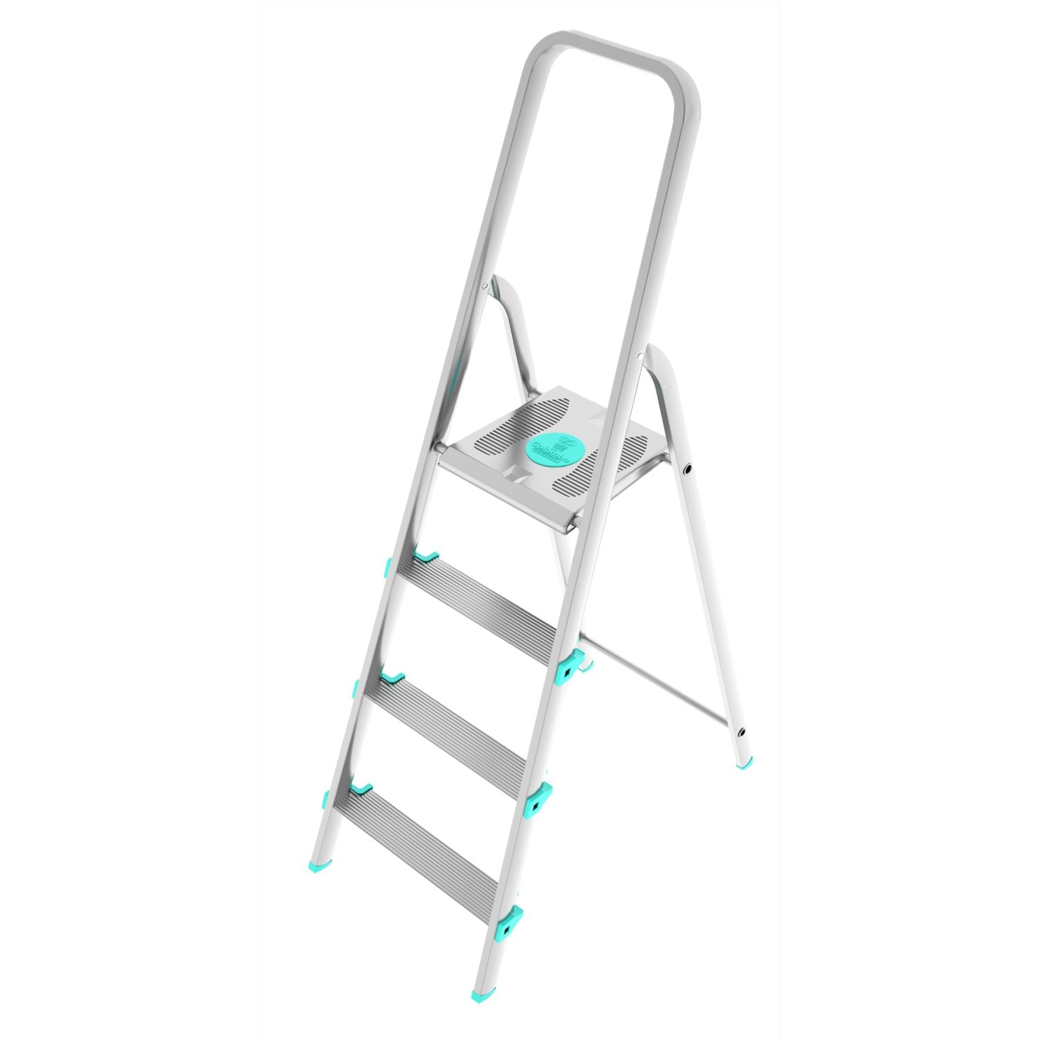 Trittleiter, Trittleiter 4 stufen, Trittleiter Klappbar, Höhe 84 cm,  Max, Belastbar 150 kg, Aluminium, Hergestellt in Italien, Colombo LIBELLULA 4 stufen, 1