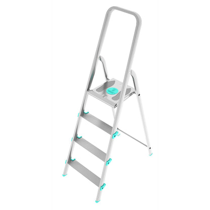 Trittleiter, Trittleiter 4 stufen, Trittleiter Klappbar, Höhe 84 cm,  Max, Belastbar 150 kg, Aluminium, Hergestellt in Italien, Colombo LIBELLULA 4 stufen, 1