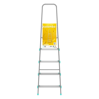 Trittleiter, Trittleiter 5 stufen, Trittleiter Klappbar, Höhe 106 cm,  Max, Belastbar 150 kg, Aluminium, Hergestellt in Italien, Colombo LIBELLULA 5 stufen, 5
