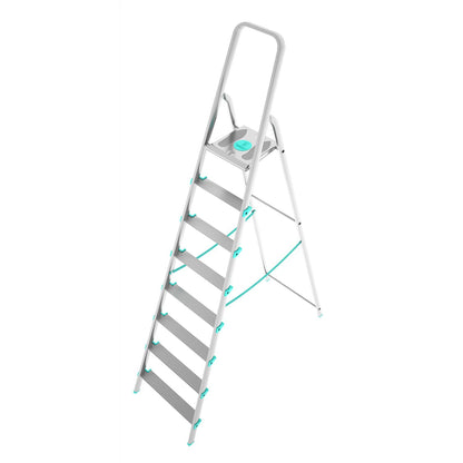 Trittleiter, Trittleiter 8 stufen, Trittleiter Klappbar, Höhe 174 cm,  Max, Belastbar 150 kg, Aluminium, Hergestellt in Italien, Colombo LIBELLULA 8 stufen, 1