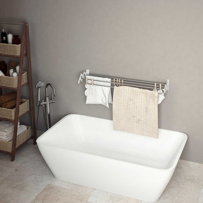 Colombo Soffietto 120 - Wäscheständer Wand, Ausziehbarer Wand-Wäschetrockner, Aluminium