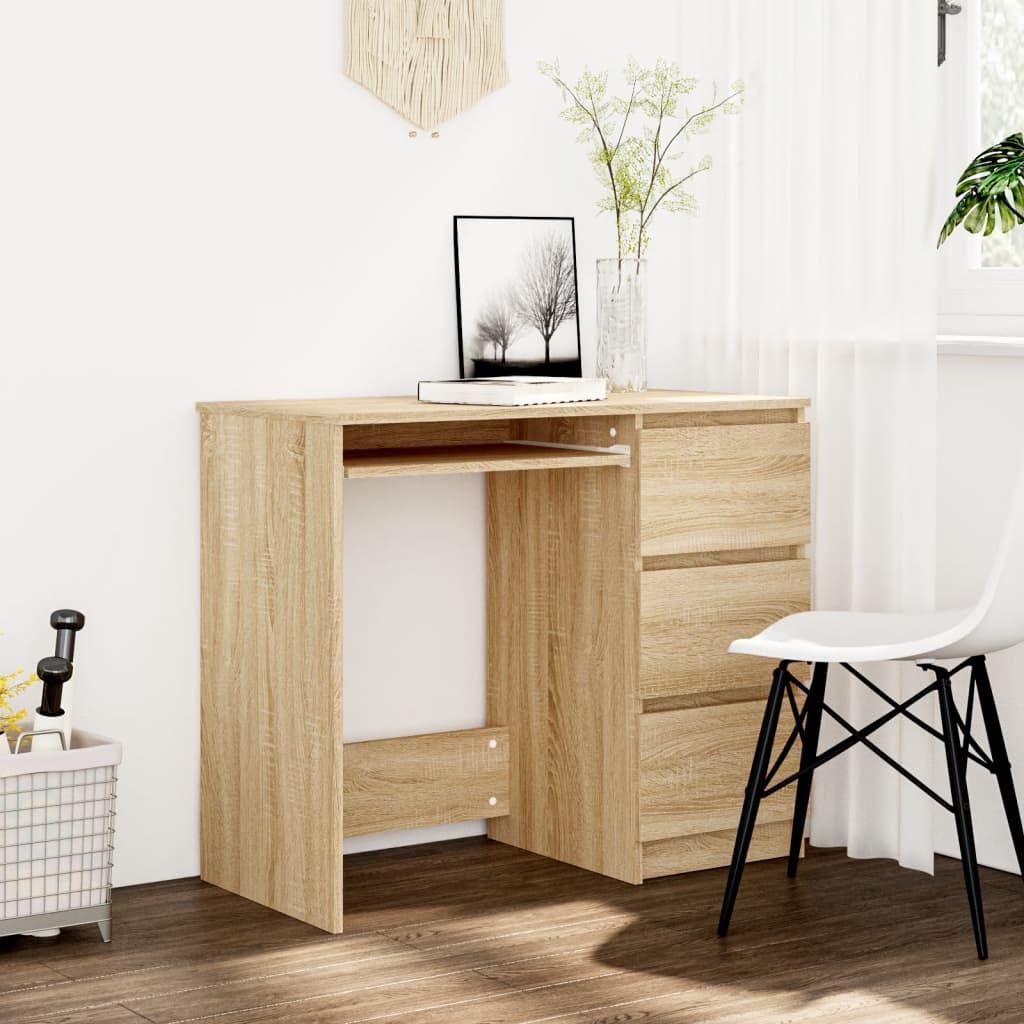 Schreibtisch, Computertisch, Schreibtisch mit Schublade, Kleiner Schreibtisch, Schreibtisch Holz, Sonoma-Eiche, vidaXL