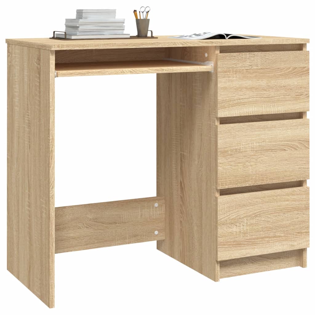Schreibtisch, Computertisch, Schreibtisch mit Schublade, Kleiner Schreibtisch, Schreibtisch Holz, Sonoma-Eiche, vidaXL, 8