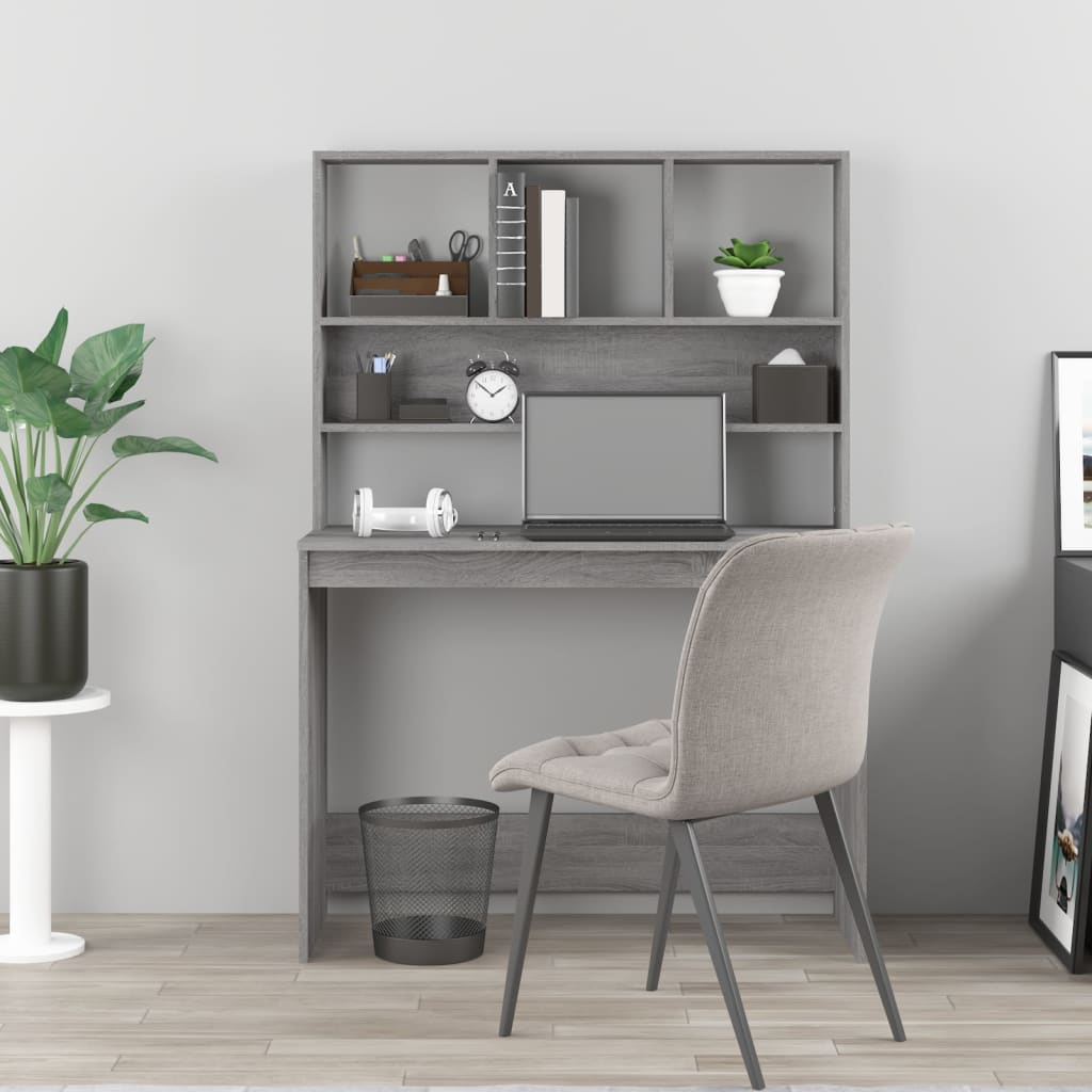 Schreibtisch, Kleiner Schreibtisch, Schreibtisch mit Regal, Schreibtisch mit Stauraum, Schreibtisch Holz, vidaXL, 3