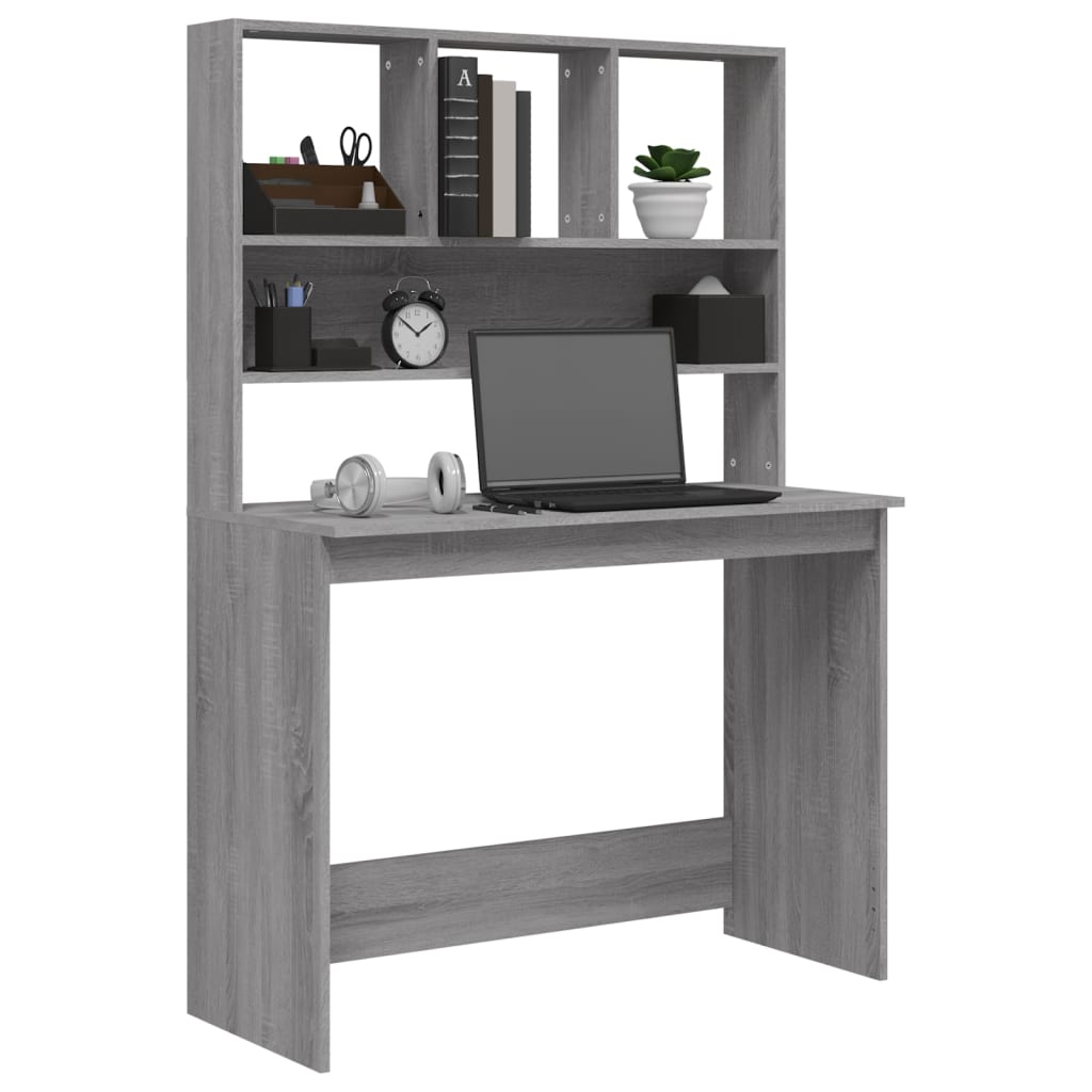 Schreibtisch, Kleiner Schreibtisch, Schreibtisch mit Regal, Schreibtisch mit Stauraum, Schreibtisch Holz, vidaXL, 4