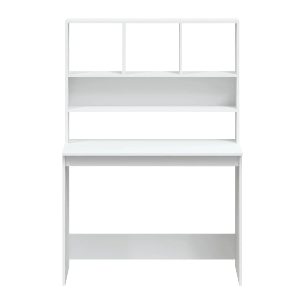 Schreibtisch, Schreibtisch mit Stauraum, Schreibtisch weiß, Schreibtisch Holz, Schreibtisch mit Regal, vidaXL, 5