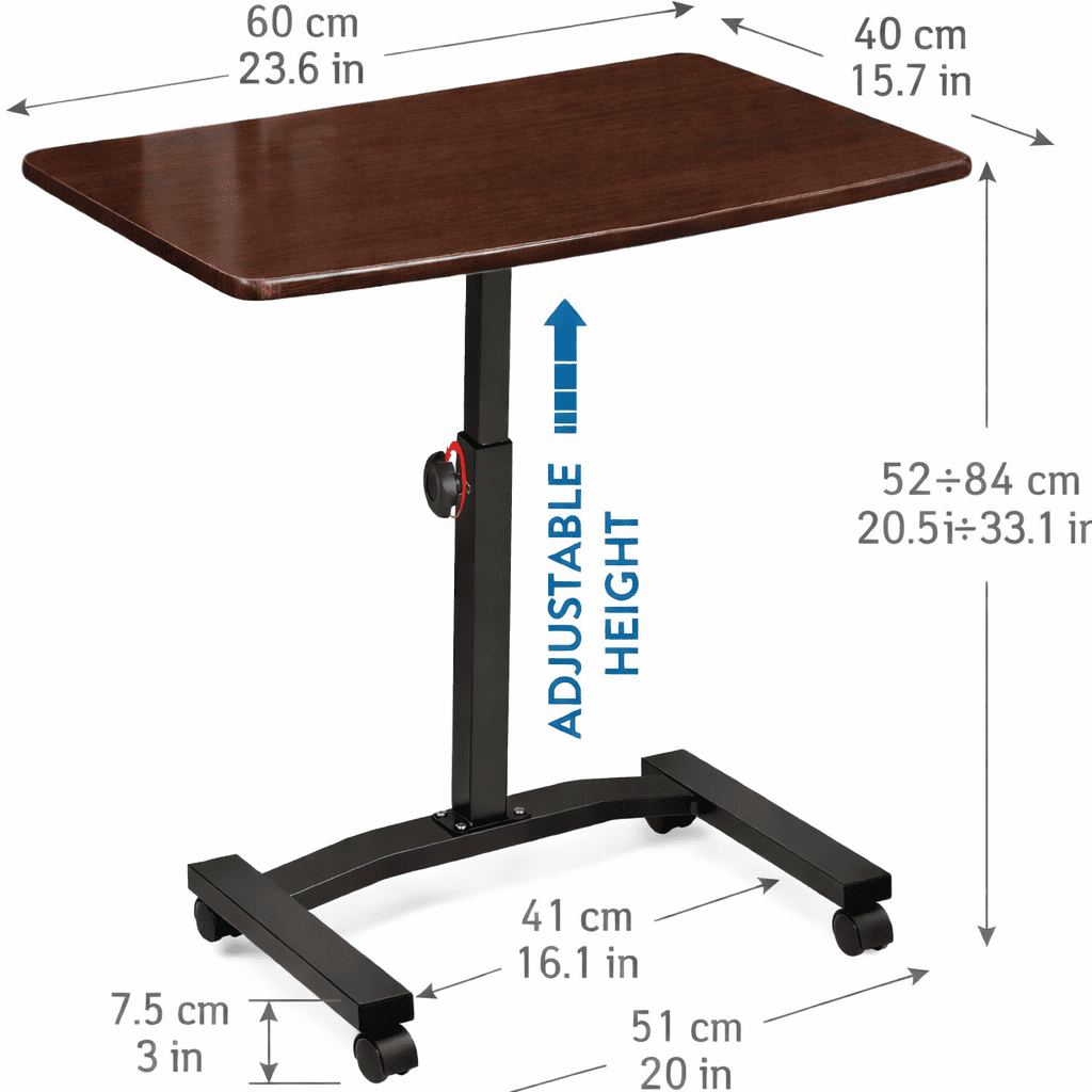  Laptoptisch Höhenverstellbar, Laptoptisch Sofa, Bett, Schreibtisch auf Rollen, Tatkraft Salute,  size