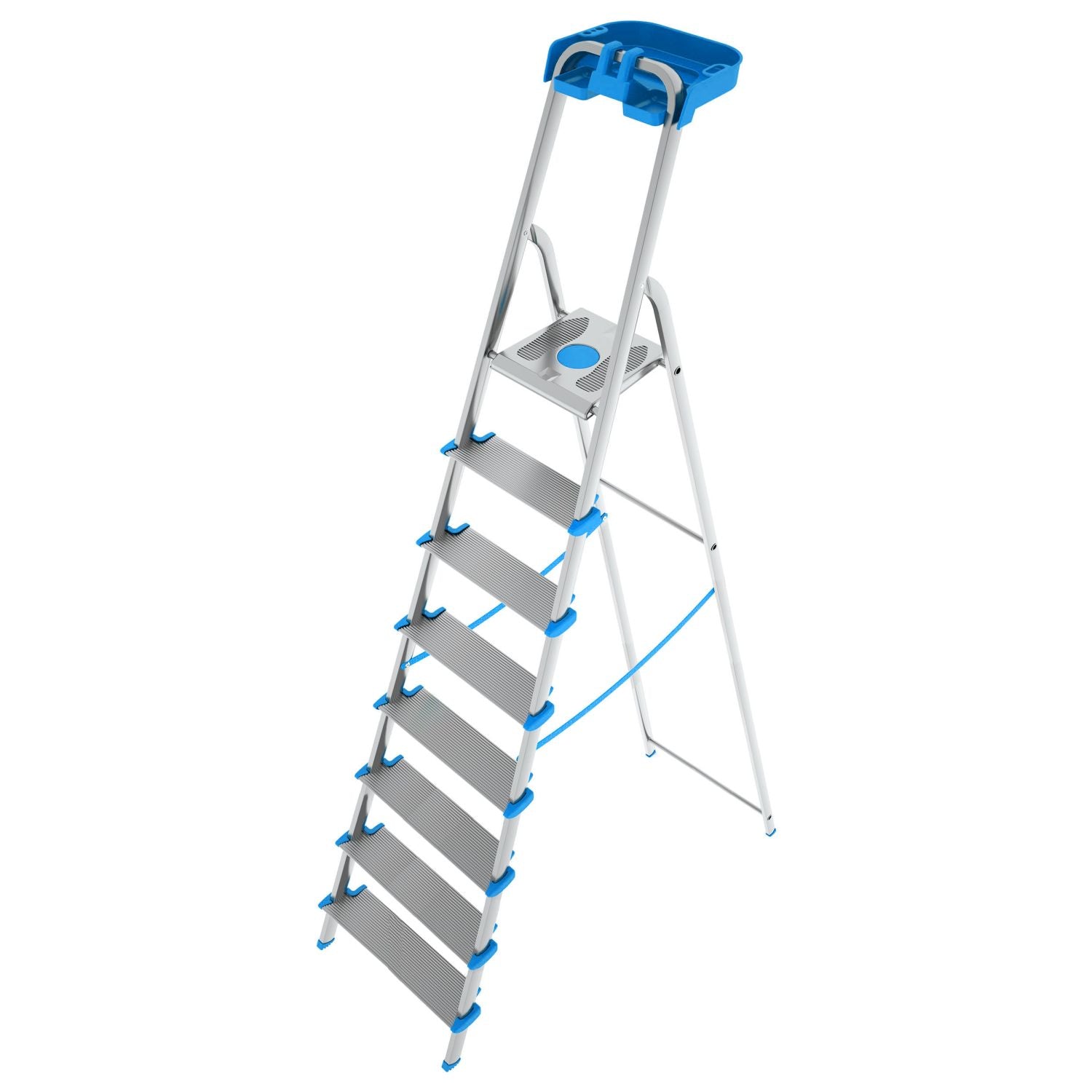 Trittleiter, Trittleiter 8 Stufen, Klappleiter Alu, Extragroßer Stufe 12cm, Stufenleiter, Made in Italy, Colombo ATLANTICA