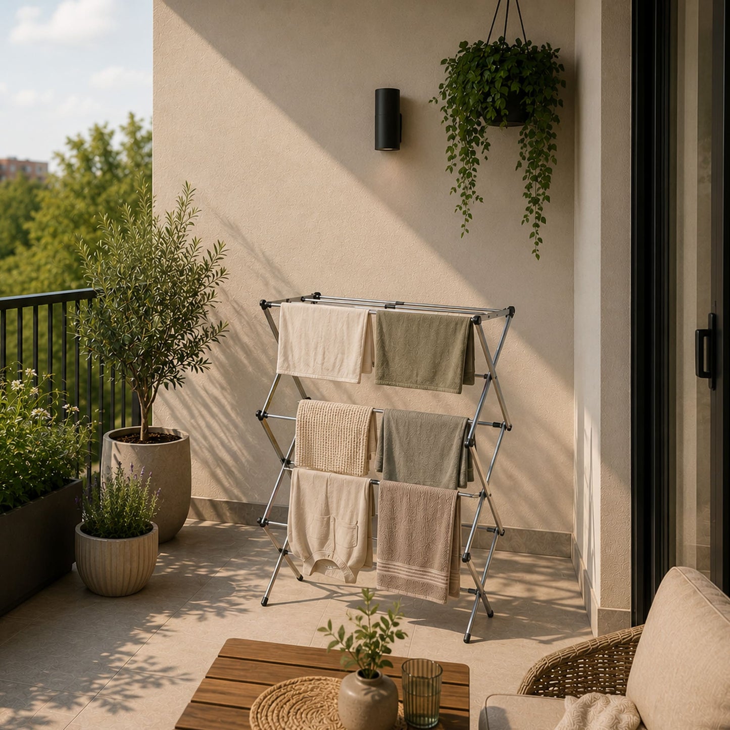 Wäscheständer, Wäscheständer Platzsparend, Klappbar, Ausziehbar, Turmwäscheständer,  art moon Gobi, Wäscheständer kaufen, balcon