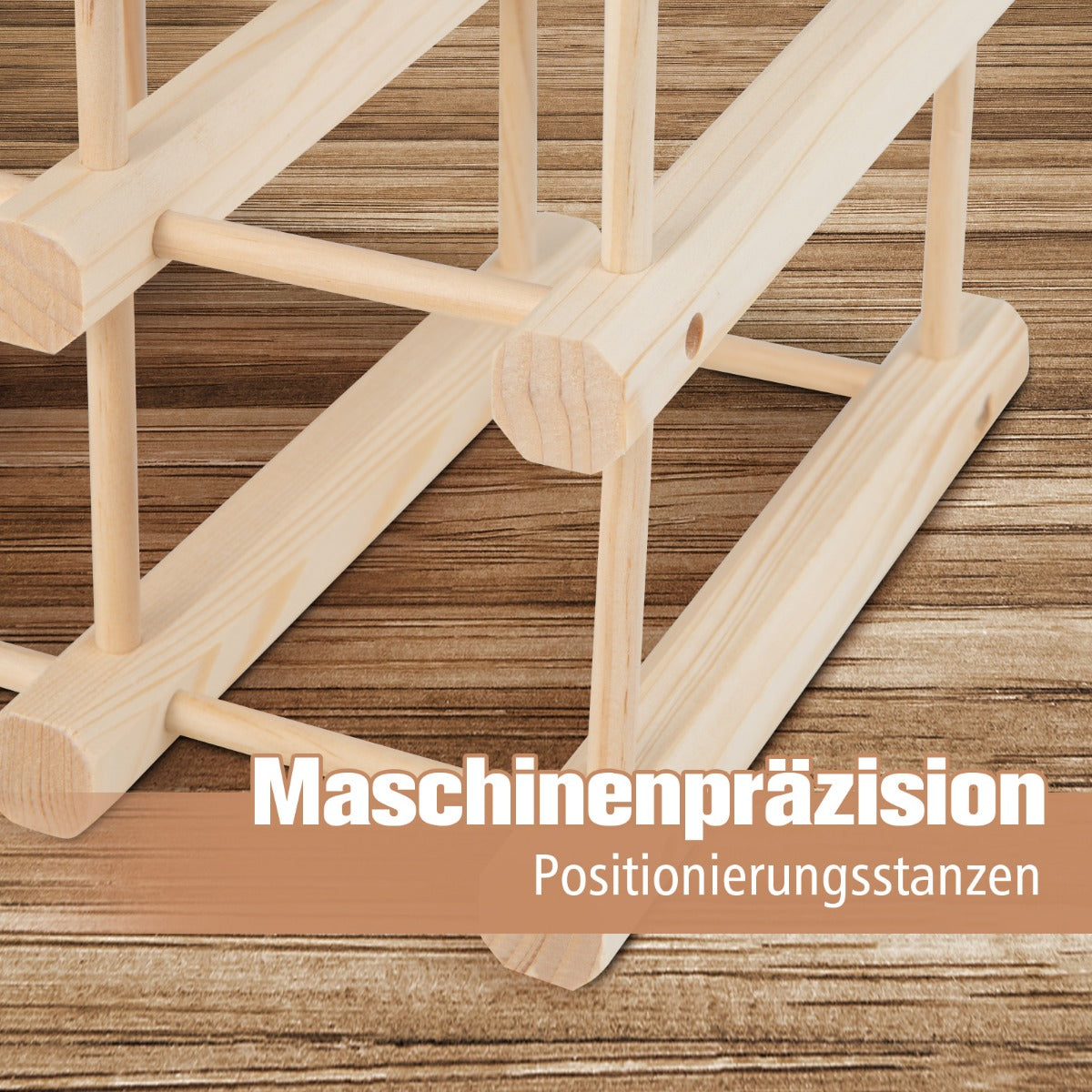 Weinregal, Flaschenregal, Weinregal holz, Flaschenständer Weinständer für 36 Flaschen Weinflaschenhalter, Natur, Costway, 5