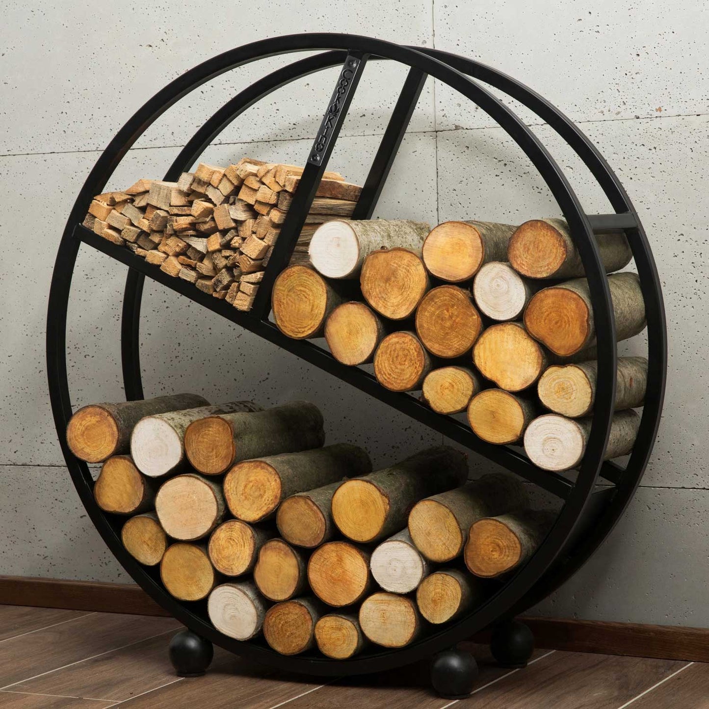 Kaminholzregal DIEGO 100cm, Kaminholzregal Metall, Kaminholzregal außen freistehend, Handgemachte Qualität, 2
