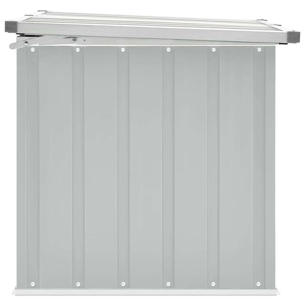 Gartenbox Metall, Gartenbox xxl, 129x67x65 cm, Aufbewahrungsbox garten, Werkzeugkasten, Verzinktem Stahl, Grau, vidaXL, 3