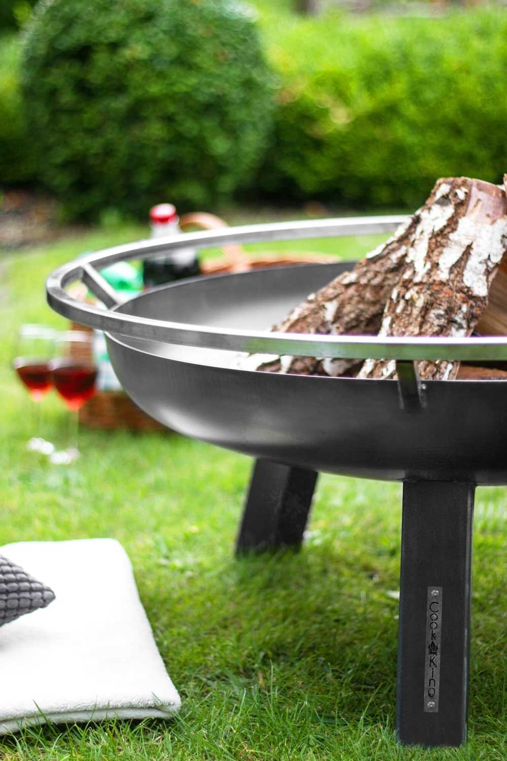 Feuerschale, Feuerschale Garten, Feuerschale 80 cm, große Feuerschale, Feuerschale Hoch, Höhe 57cm, aus Stahl, Cook King PORTO, 6