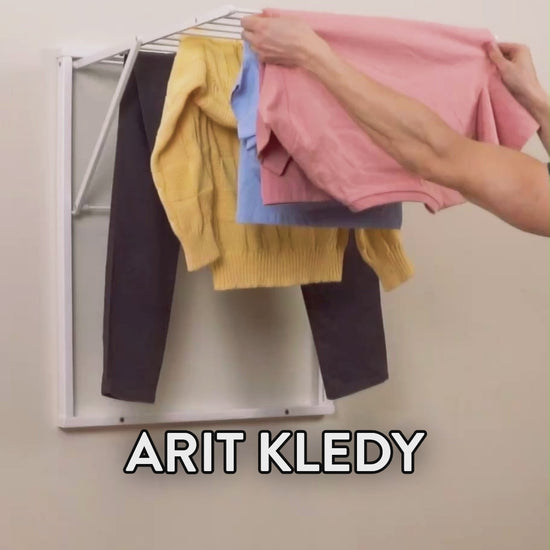 Wäscheständer wand, Wandwäschetrockner, Trockengestell für die Wand KLEDY, 6,5 Meter Wäscheleine, Weiß, ARIT KLEDY, v