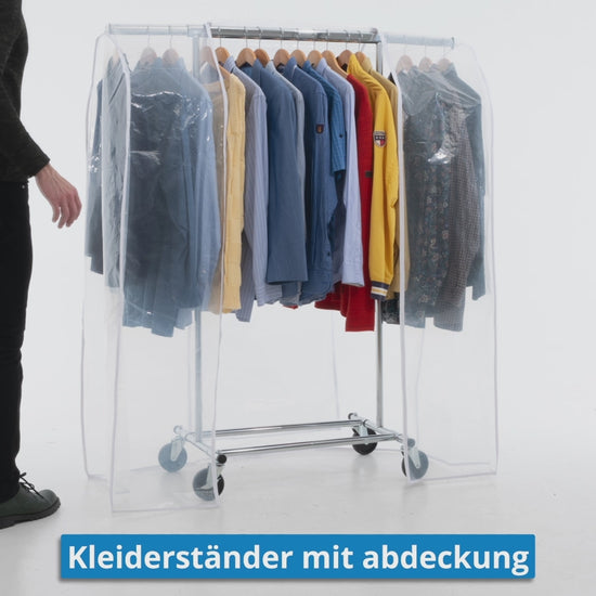 Faltschrank, Stoffschrank, mit Rollen, Kleiderständer mit Abdeckung, Kleiderständer Stabil, Tatkraft Darren & Protector, 5