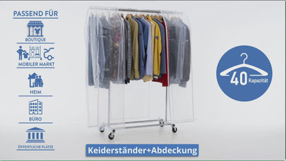 Stoffschrank, Stoffkleiderschrank, Faltschrank, Schwerlast, Kleiderständer mit Abdeckung, Tatkraft Danko & Anwalt, 5