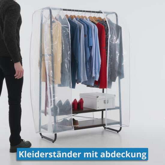Stoffschrank, Schwerlast Kleiderständer, Bis 170 Kg, Jackenständer, Kleiderständer mit Abdeckung, Tatkraft Anneli & Anwalt, 7