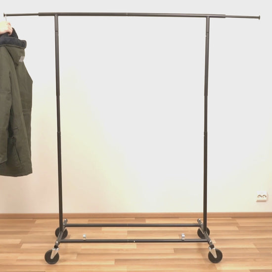 kleiderständer stabil, kleiderständer auf rollen, metall, schwerlast kleiderständer, schwarz, Tatkraft Derek, video