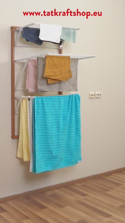 Wäscheständer, Wäscheständer wand, Trockengestell für die Wand KARIM, 15 Meter Wäscheleine, 1