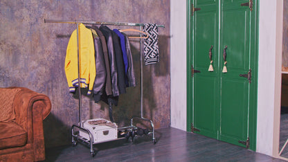 Kleiderständer, Kleiderständer Stabil,Rollgarderobe,Schwerlast Kleiderständer,Garderobenständer mit Ablage, Tatkraft Tiger, 12