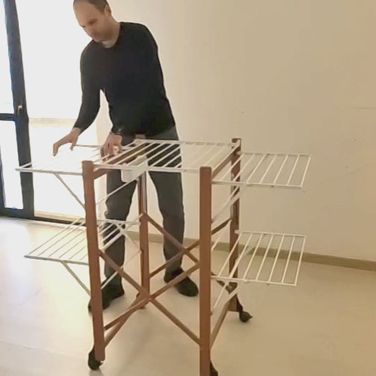 Wäscheständer, Wäscheständer Holz, Klappbar, mit Rollen, Trockengestell, ARIT ALIANTE, v