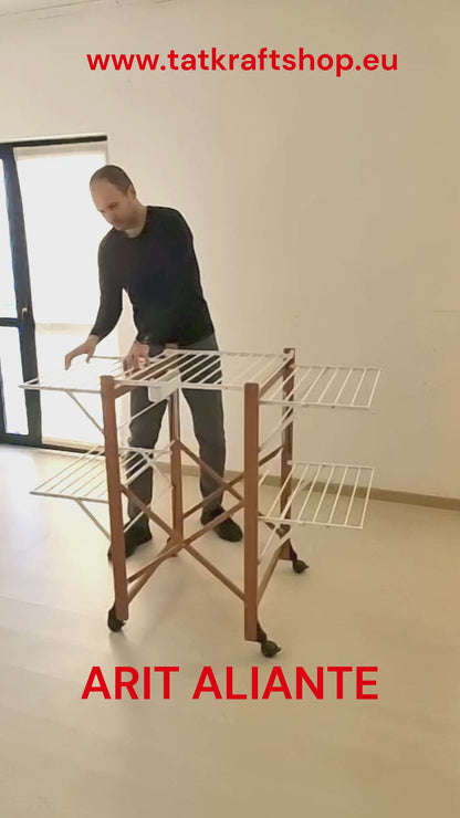 Wäscheständer, Wäscheständer Holz, Klappbar, mit Rollen, Trockengestell, ARIT ALIANTE, v