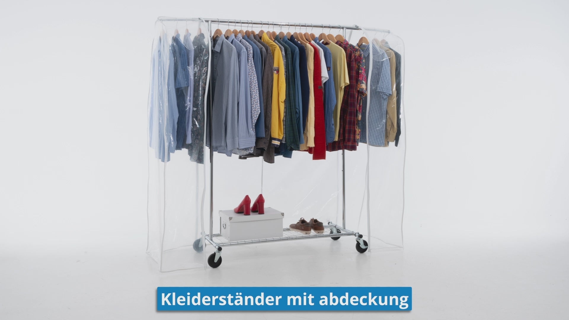 Stoffschrank, Faltschrank, Schwerlast Kleiderständer, bis 100 KG ,Kleiderständer mit Abdeckung, Tatkraft Duncan & Big, 13
