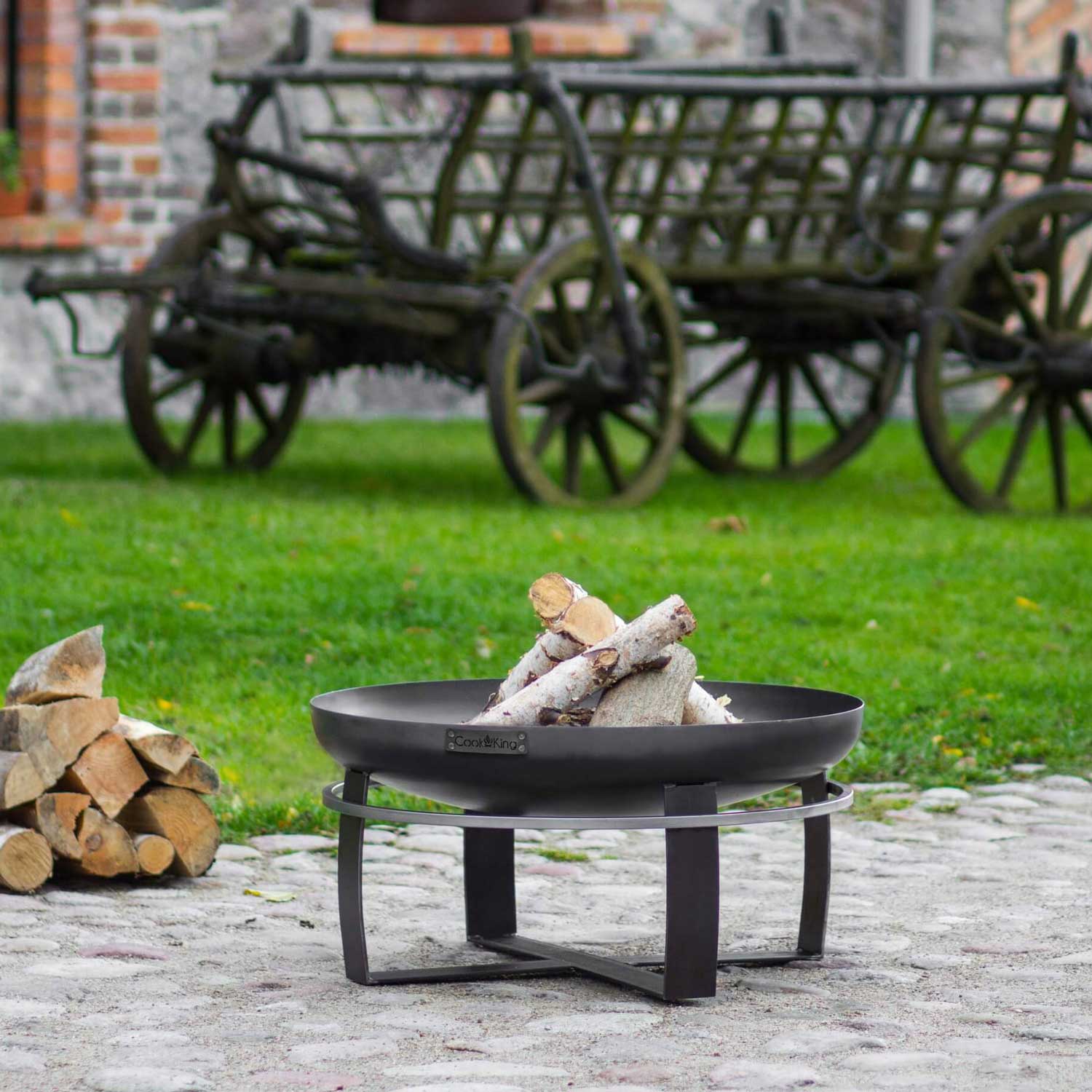 Feuerschale, Feuerschale Garten, Feuerschale 80 cm, große Feuerschale, Feuerschale Hoch, aus Stahl, Cook King VIKING, 9