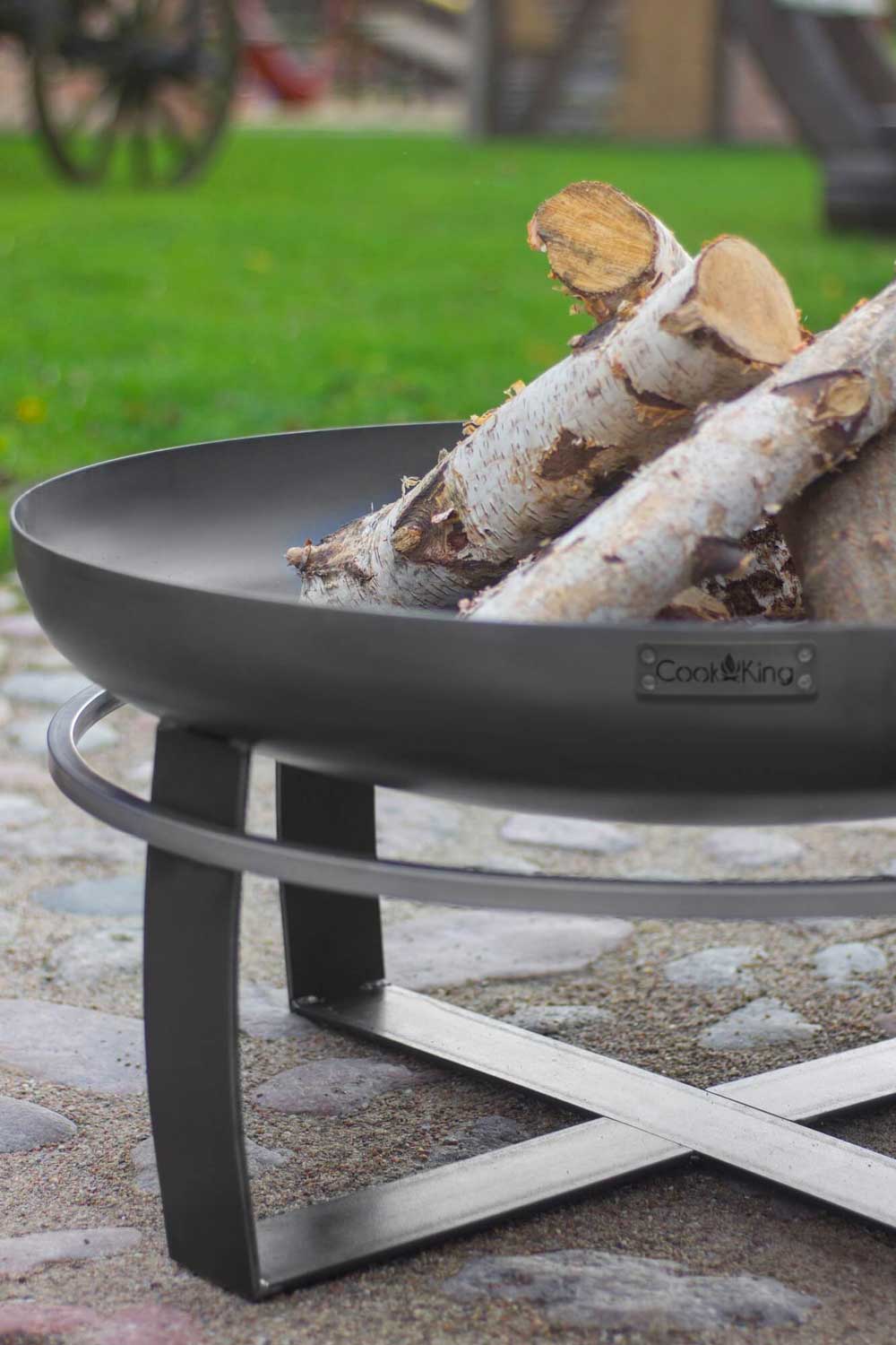 Feuerschale, Feuerschale Garten, Feuerschale 80 cm, große Feuerschale, Feuerschale Hoch, aus Stahl, Cook King VIKING, 10