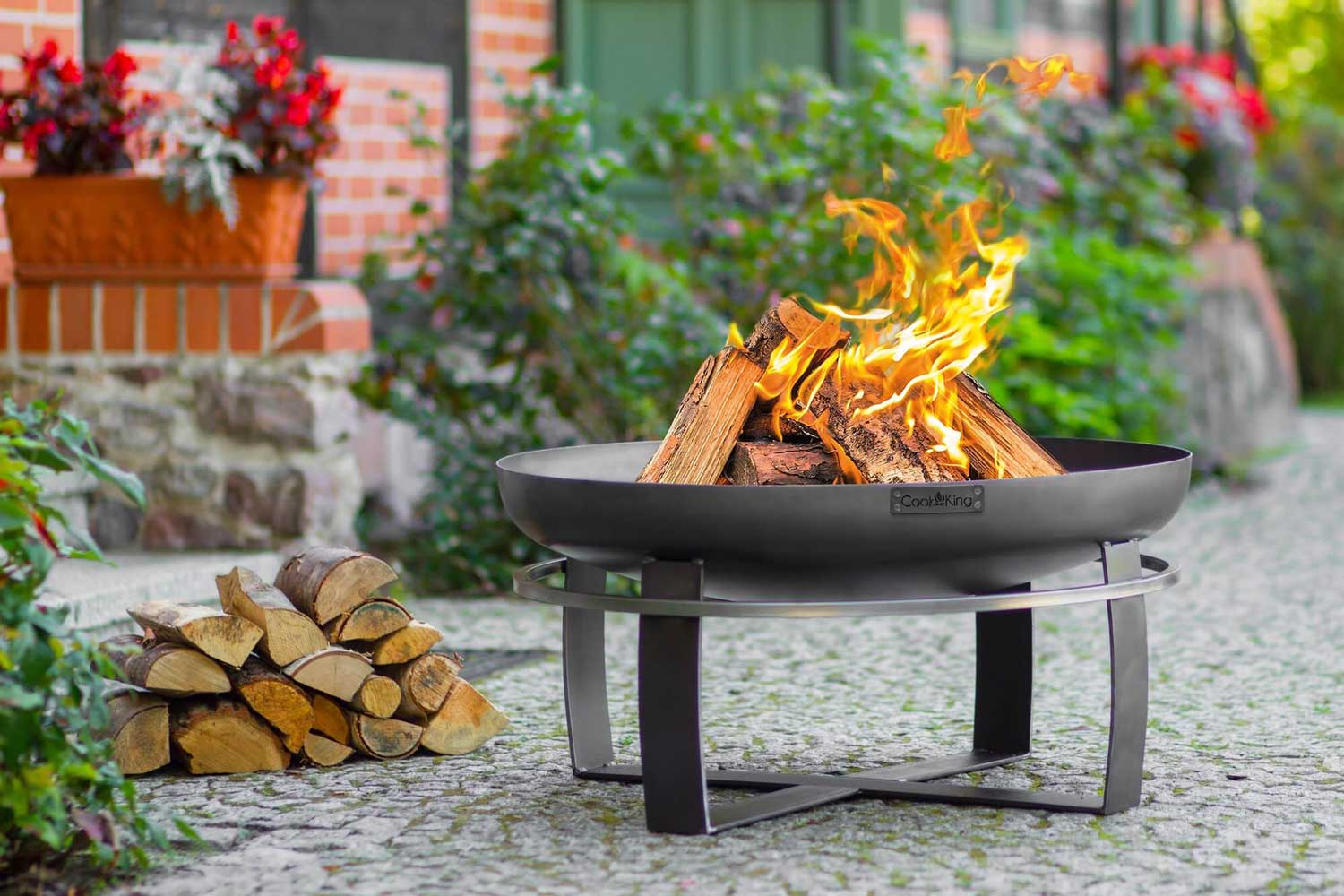 Feuerschale, Feuerschale Garten, Feuerschale 70cm, Höhe: 36cm, aus Stahl, Cook King Viking, 3