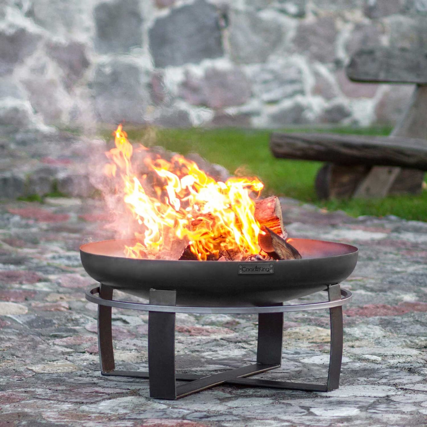 Feuerschale, Feuerschale Garten, Feuerschale 70cm, Höhe: 36cm, aus Stahl, Cook King Viking, 15