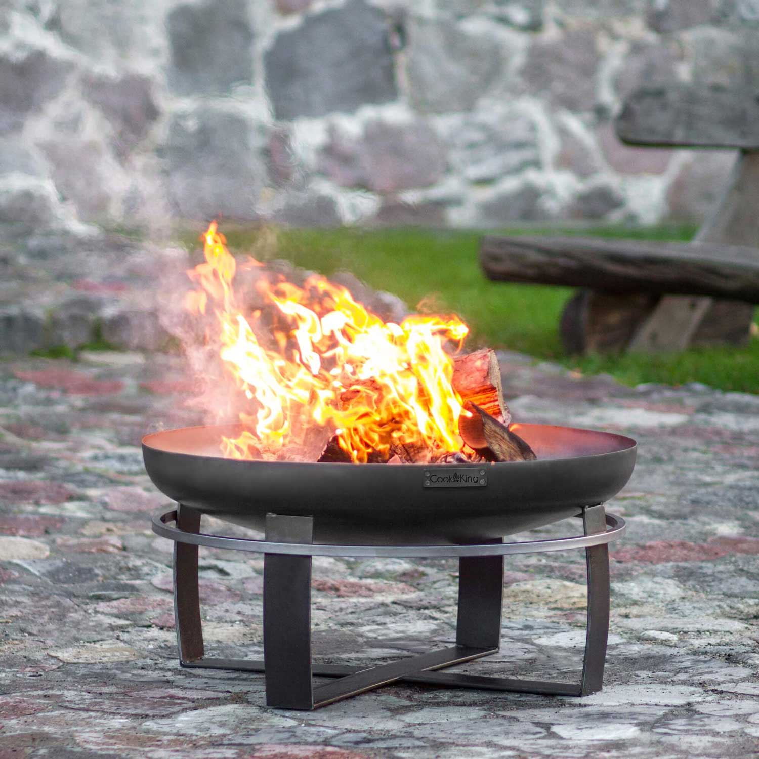 Feuerschale, Feuerschale Garten, Feuerschale 60 cm, Höhe: 36cm, aus Stahl, Cook King Viking, 15